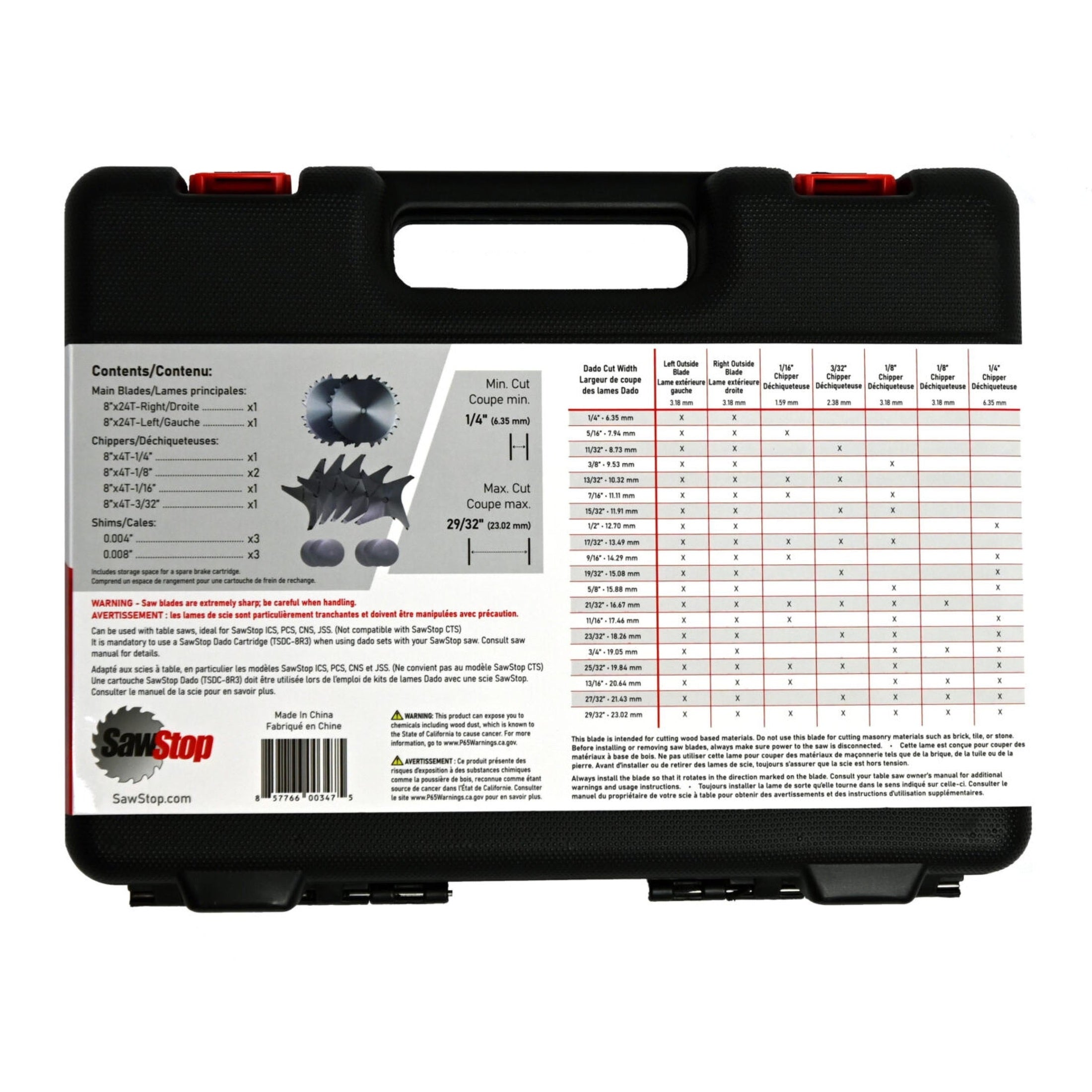 SawStop BTS-DS8-2402 Premium Dado Set
