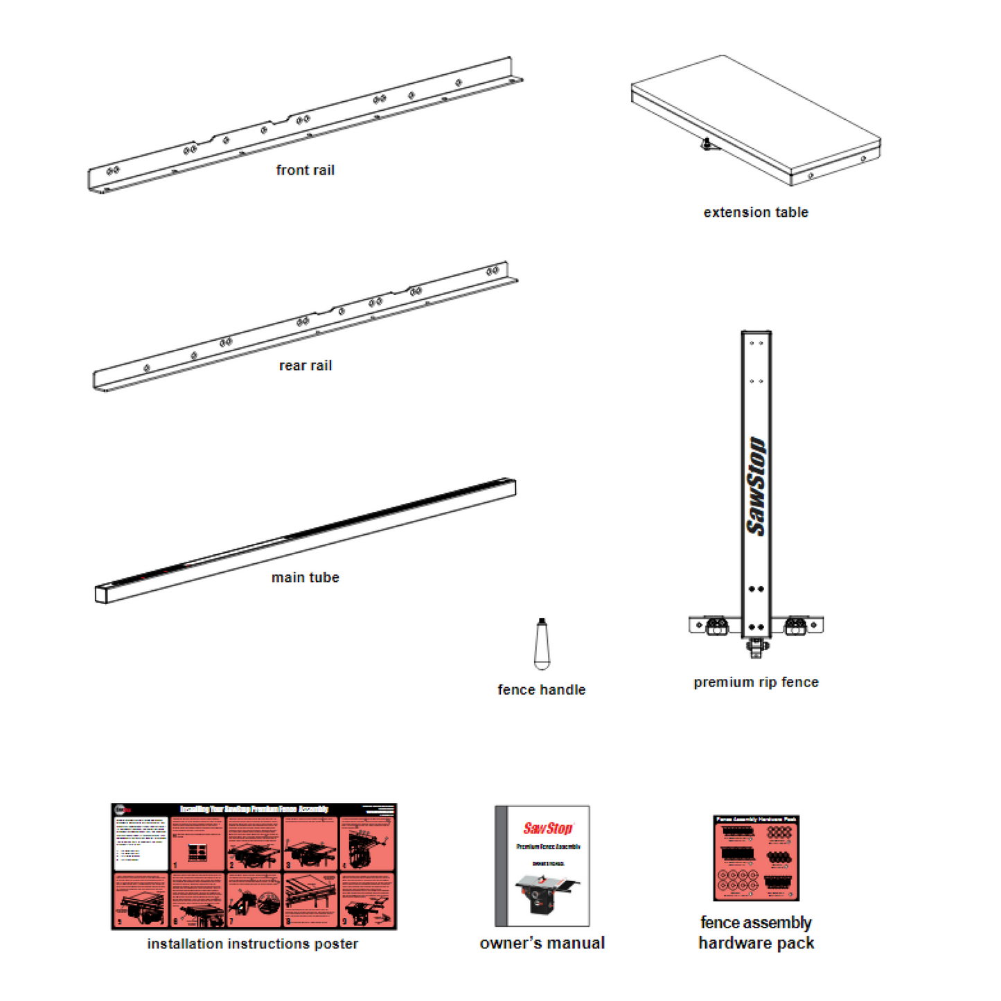 SawStop TSA-PFA Premium 30″ Fence System