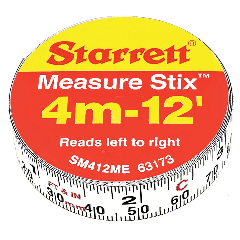 Self Adhesive Steel Tape 1/2" X 12' L To R Metric/English
