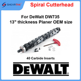 Sheartak S00512 Spiral Cutterhead for DeWalt DW735 13" thickness Planer OEM size