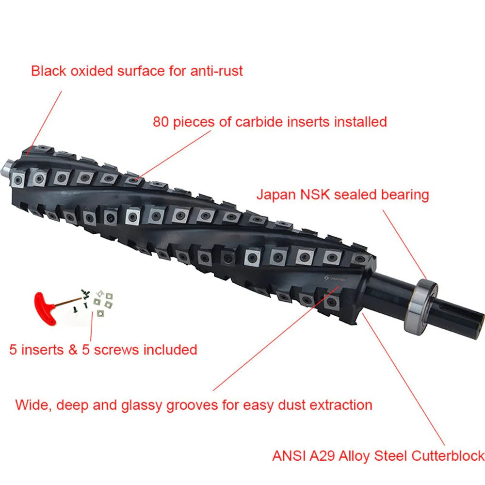 Sheartak S01113 Spiral Cutterhead for DELTA DC-380 15-inch planer