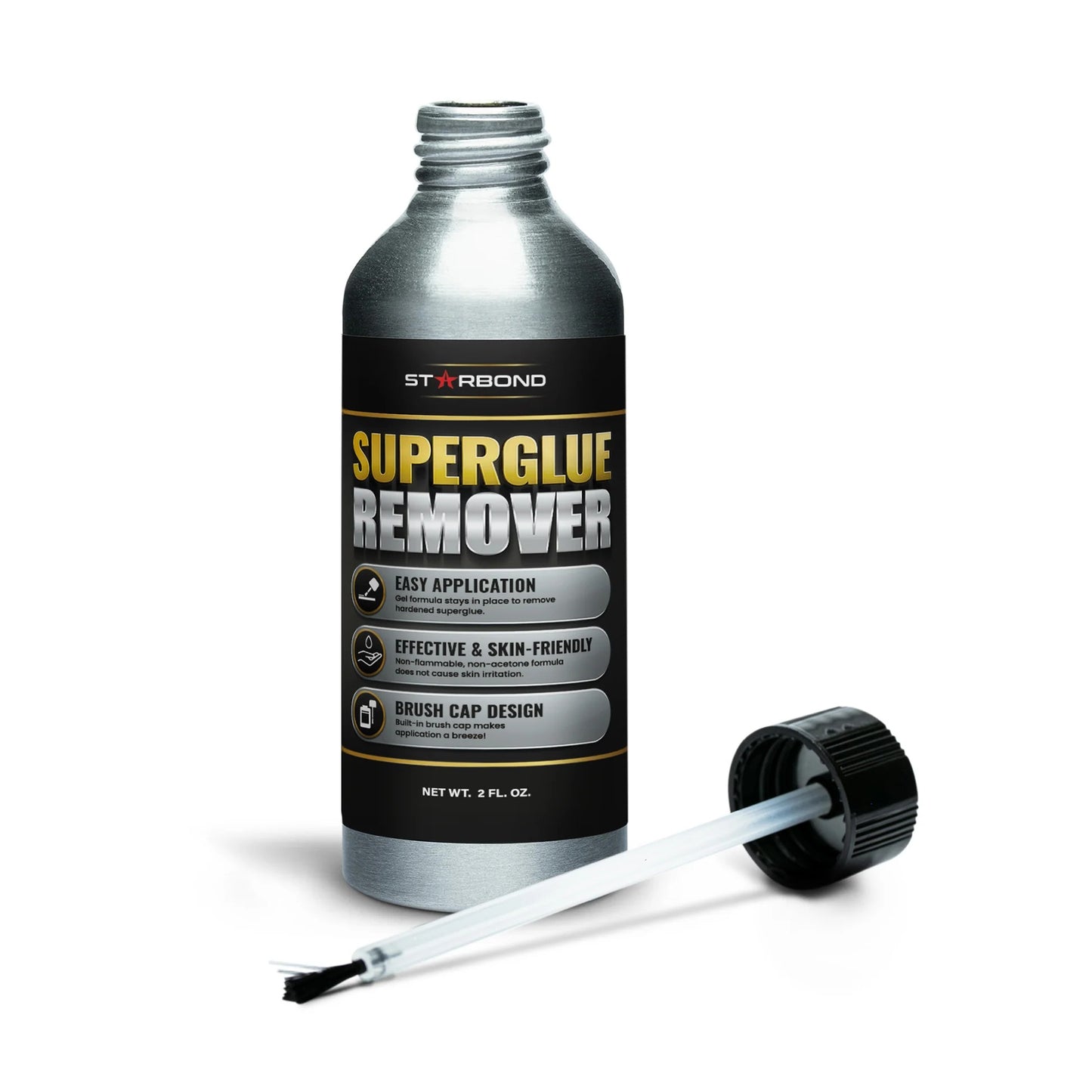 StarBond Superglue Remover 2 oz — Brush-Cap Precision Applicator