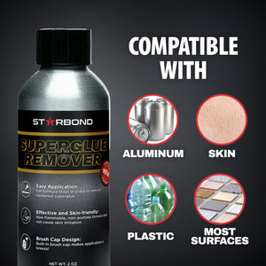 StarBond Superglue Remover 2 oz — Brush-Cap Precision Applicator