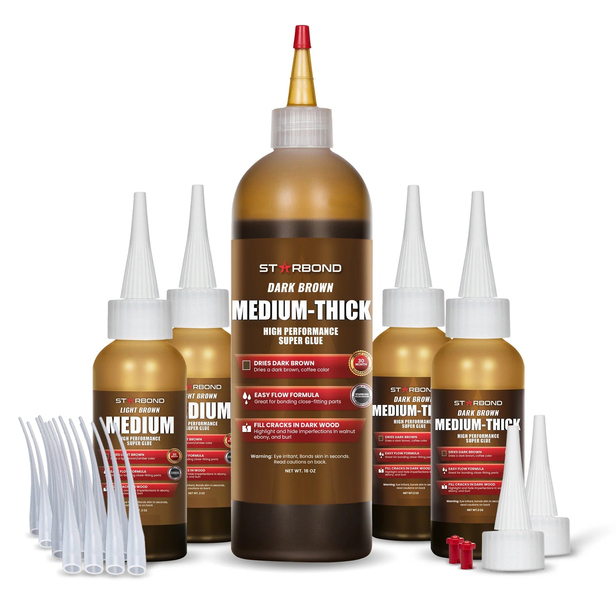 Starbond Dark Brown Medium-Thick CA Glue — Superglue Pro Kit