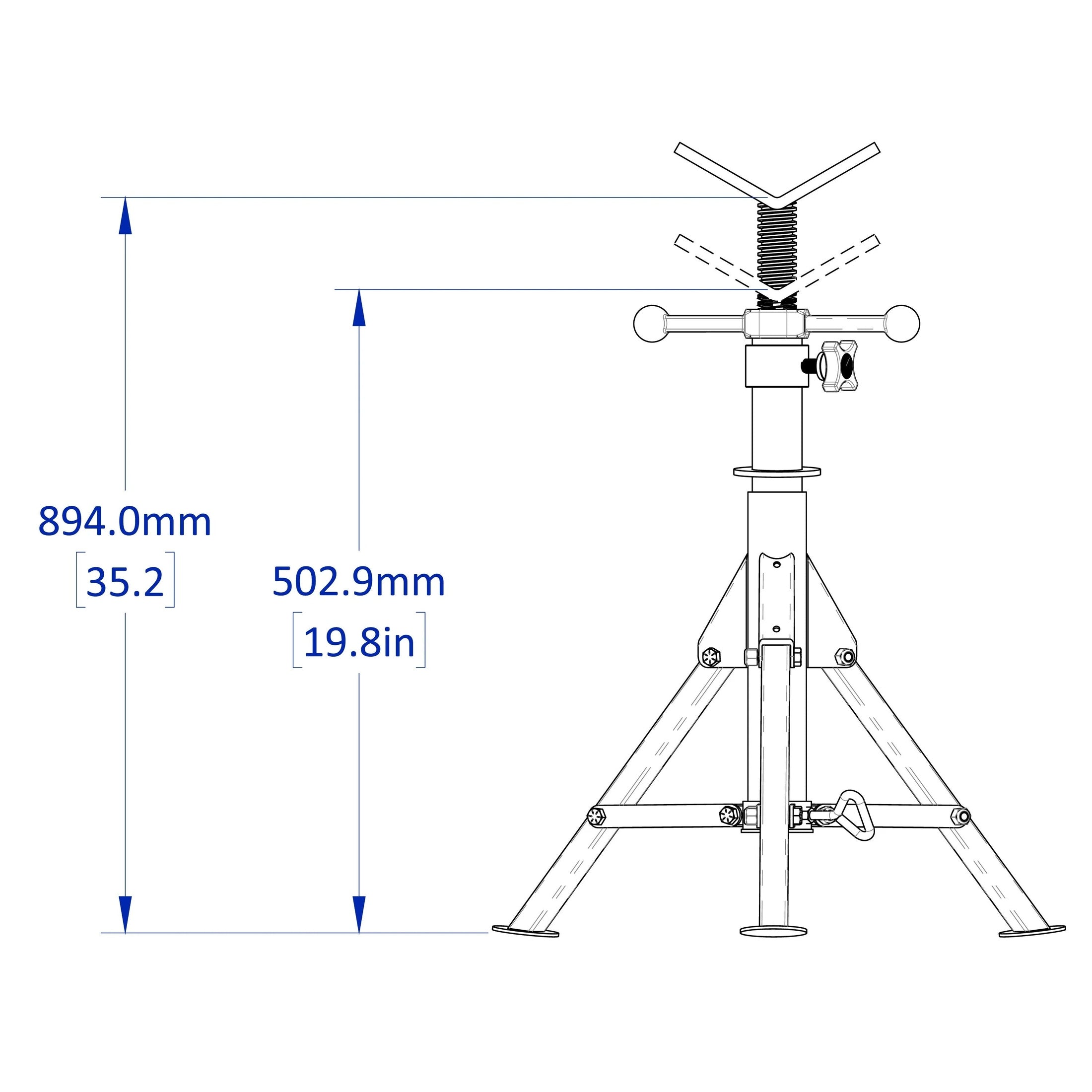 Strong Hand PTS1108F Fixed Tripod, Foldable Base Only, 2500 lb Capacity