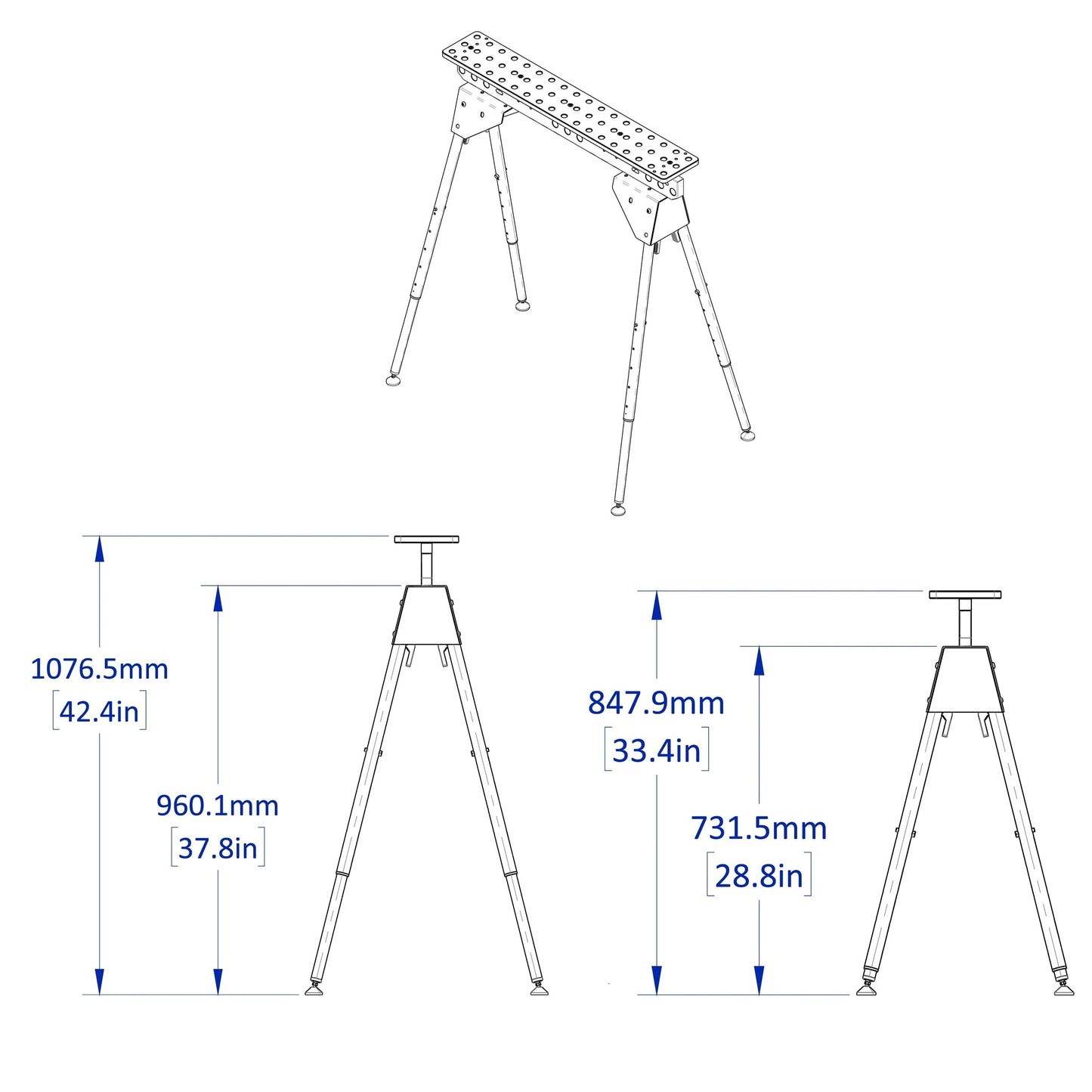 Strong Hand TSB366-AF1 Scout 36, Sawhorse Kit 36" x 6" 5/8" System
