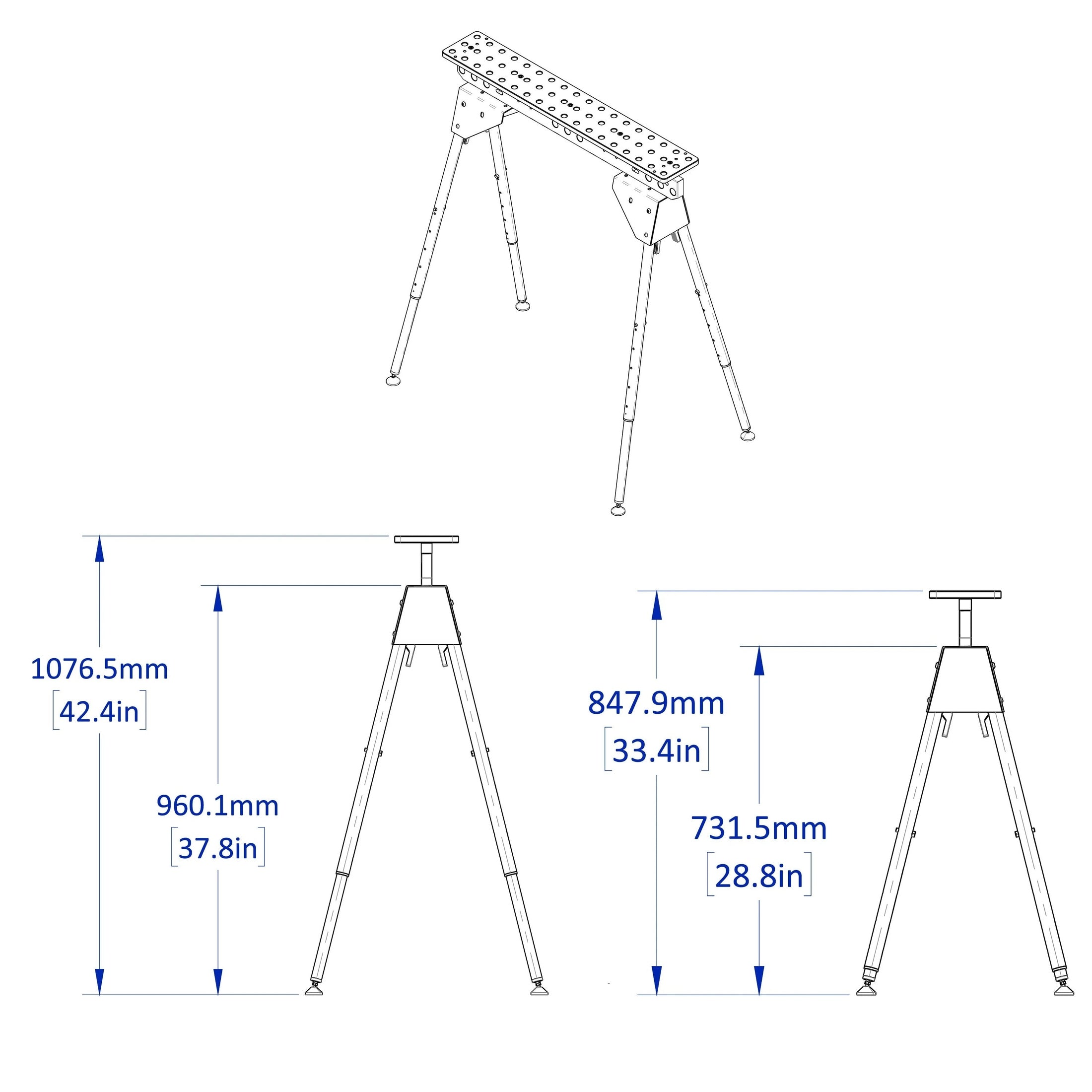 Strong Hand TSB366-AF1 Scout 36, Sawhorse Kit 36" x 6" 5/8" System