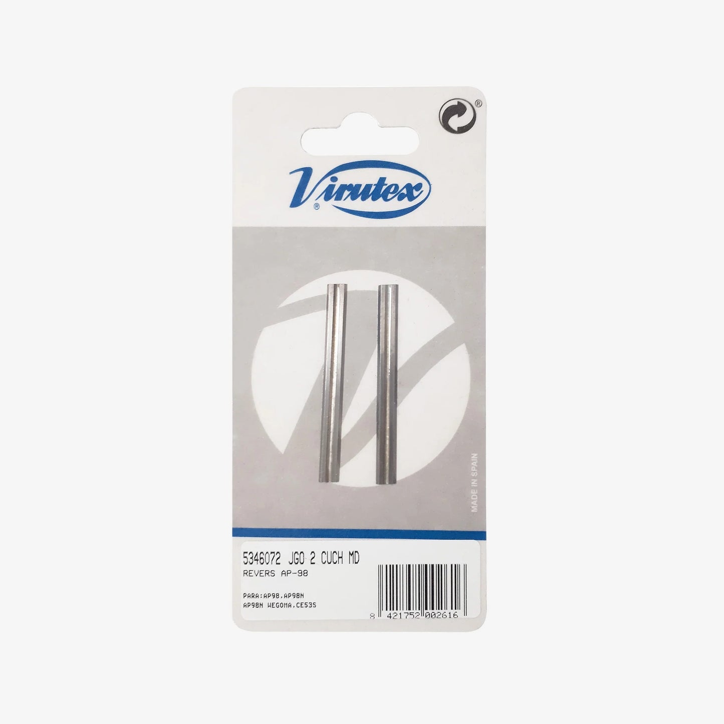 Virutex 5346072 Reversible Carbide Blade Set 2 Pcs : Durable Planer Blades