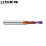 Amana 46211-K Solid Carbide Spektra™ Extreme Tool Life Coated Spiral Plunge 5mm Dia x 3/4" x 1/4" Shank Down-Cut Router Bit for Drilling Shelf Pin Holes