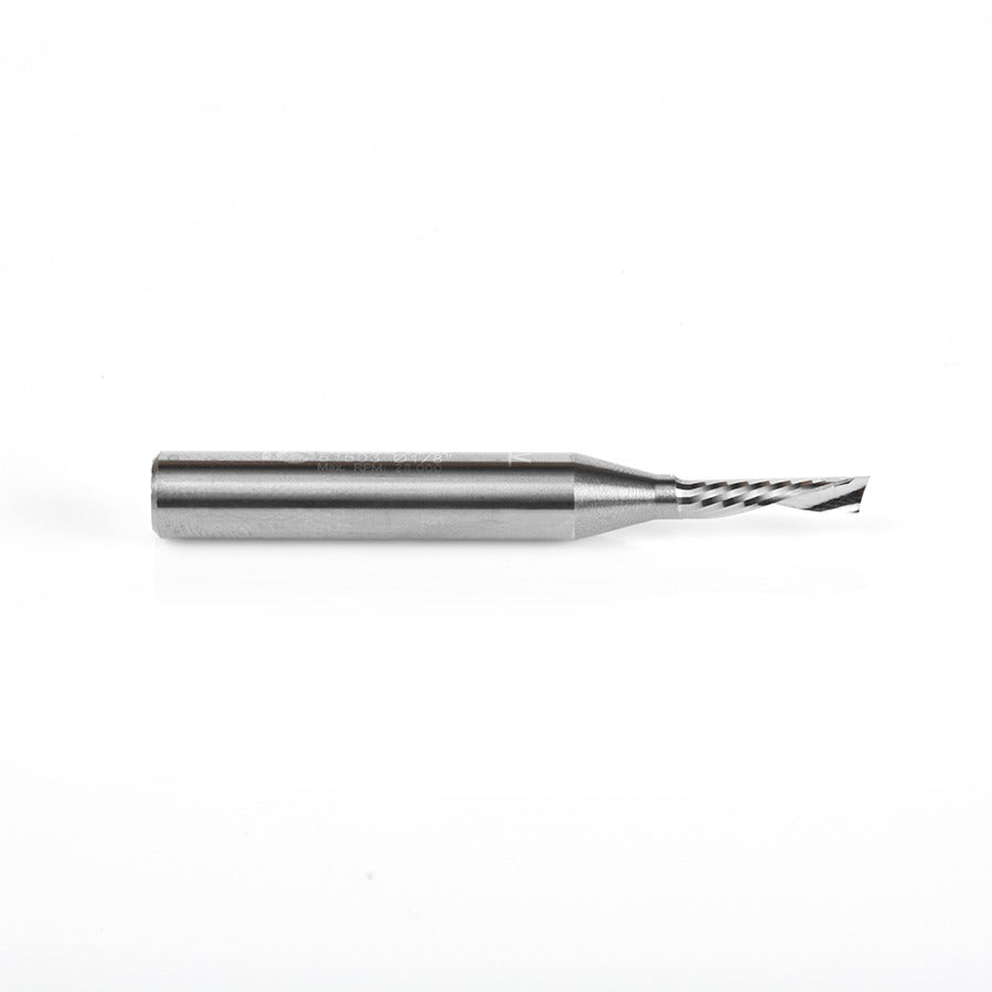 Amana 51503 Solid Carbide CNC Spiral 'O' Flute, Aluminum Cutting 1/8" Dia x 1/2" x 1/4" Shank Down-Cut