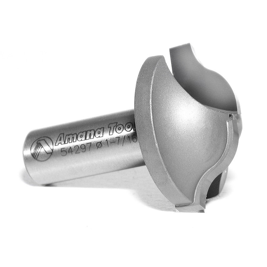 Amana 54297 Carbide Tipped Base Molding Ogee Edge Detail 5/16" x 3/8" Radius x 1-7/16" Dia x 19/32" x 1/2" Shank