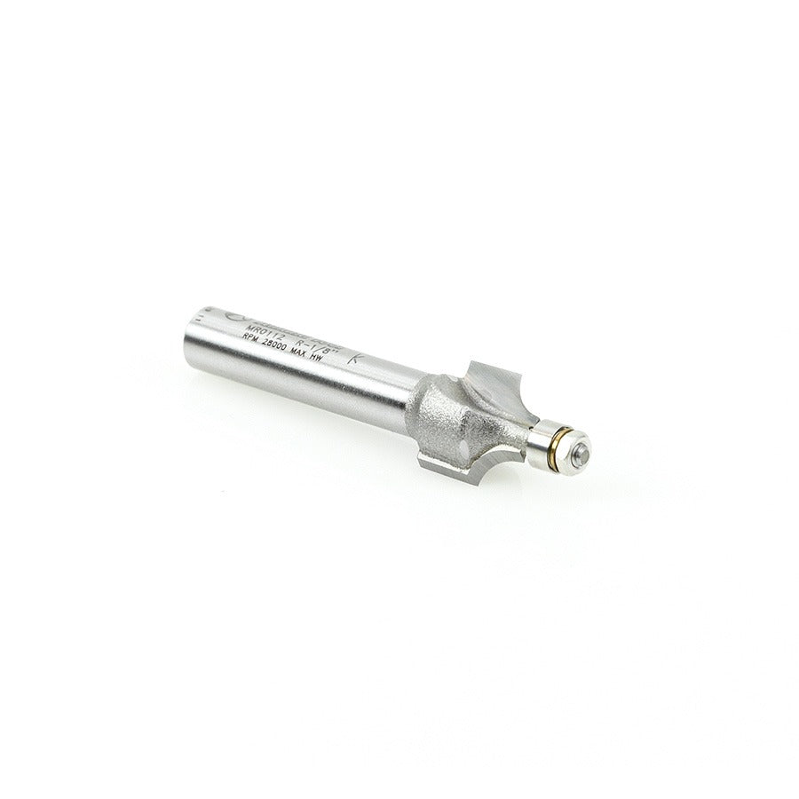 Amana MR0112 Carbide Tipped Miniature Corner Rounding 1/8" Radius x 7/16" Dia x 3/8" x 1/4" Shank with Mini 3/16" Dia Lower Ball Bearing