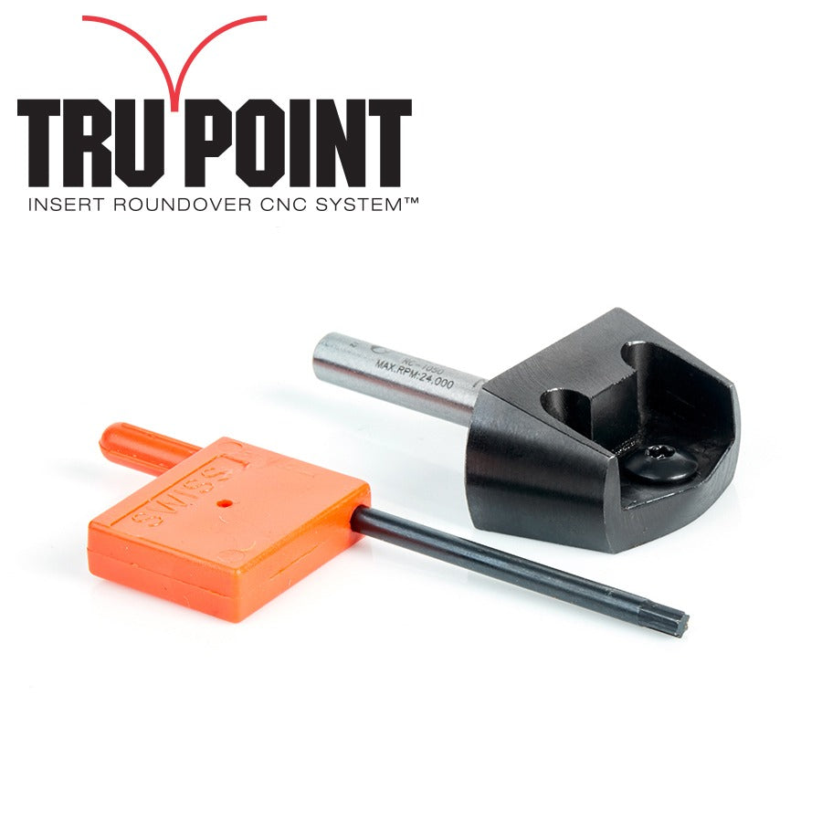 Amana RC-1050 Tru Point Roundover Insert CNC System Tool Body 1/4" Shank