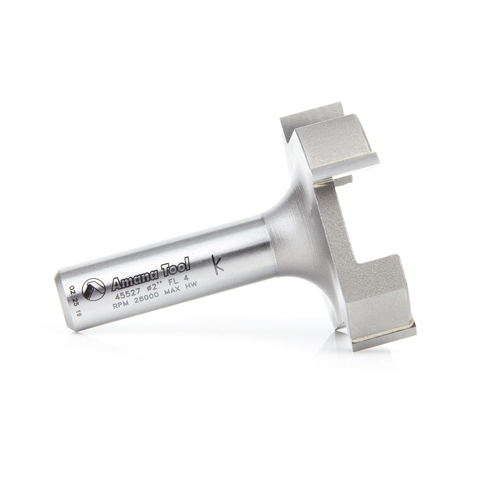 Amana 45527 arbide Tipped Spoilboard Surfacing, Rabbeting, Flycutter, Slab Leveler, Surface Planer & Flattening 2" Dia x 1/2" x 1/2" Shank Router Bit