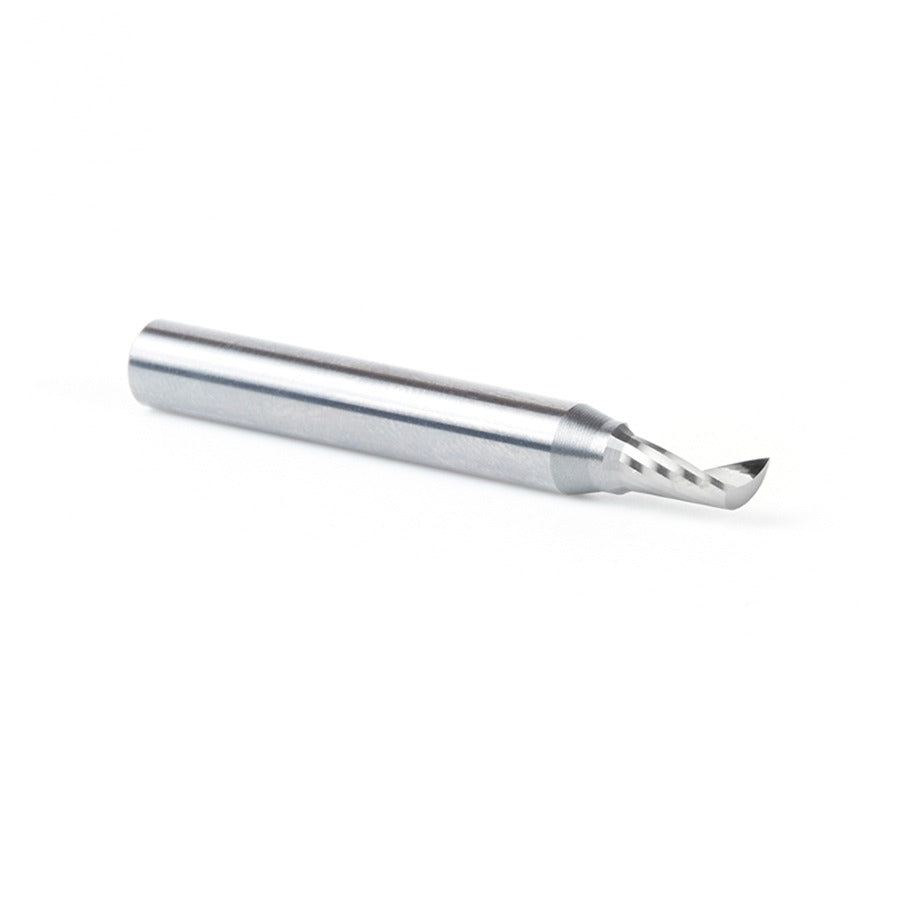 Amana 51449 Solid Carbide CNC Spiral 'O' Single Flute, Plastic Cutting 3/16" Dia x 3/8" x 1/4" Shank x 2" Long Up-Cut Router Bit