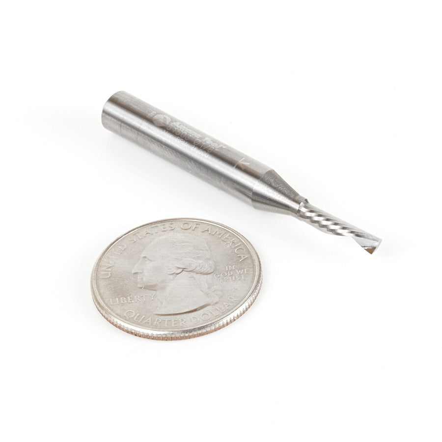 Amana 51503 Solid Carbide CNC Spiral 'O' Flute, Aluminum Cutting 1/8" Dia x 1/2" x 1/4" Shank Down-Cut