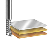 Amana 51456 Solid Carbide CNC Spiral 'O' Single Flute, Aluminum Cutting 3/16" Dia x 7/8" x 1/4" Shank x 2-1/2" Long Up-Cut Router Bit