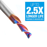 Amana 46211-K Solid Carbide Spektra™ Extreme Tool Life Coated Spiral Plunge 5mm Dia x 3/4" x 1/4" Shank Down-Cut Router Bit for Drilling Shelf Pin Holes