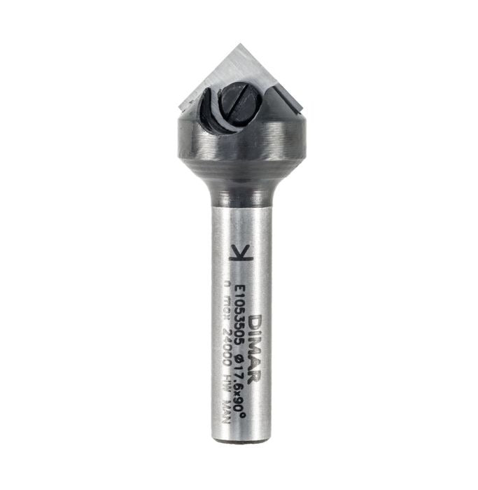 Dimar 5R4-18 11/16" Dia, Carbide Insert, V Groove Bit, 1 Flute, 1/4" Shank, 2-1/16" Length
