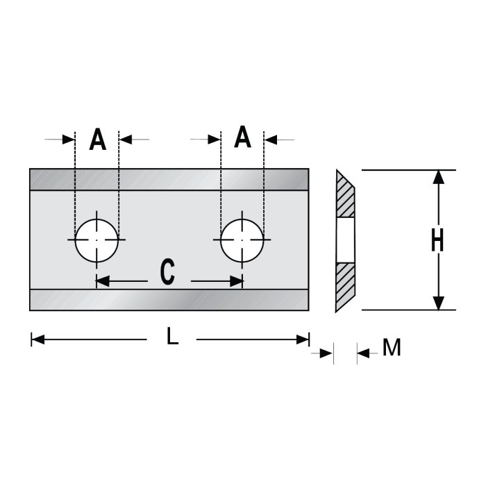 Dimar L60 60mm Length, Carbide Inserts, 2 Edges, 12mm Width, 1.5mm Thickness