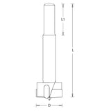 Dimar 203B-22 22mm Dia, Carbide Tipped, Boring Bit, Long, RH, 10mm Shank, 90mm Length