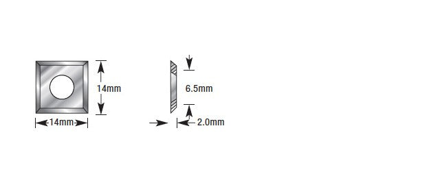 Amana HCK-70 Solid Carbide 4 Cutting Edges Insert Knife MDF, Chipboard, Solid Surface 14 x 14 x 2mm