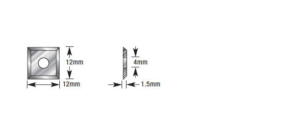 Amana HMA-12 Solid Carbide 4 Cutting Edges Insert Knife 12 x 12 x 1.5mm