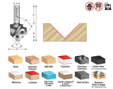 Amana RC-1100 CNC Insert V-Groove 91 Deg x 1-1/2" Dia x 3/4" x 1/2" Shank
