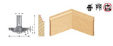 Amana 54299 Carbide Tipped Base Molding Ogee Edge Detail with BB 19/64" x 13/32" Radius x 1-53/64" Dia x 3/8" x 1/2" Shank