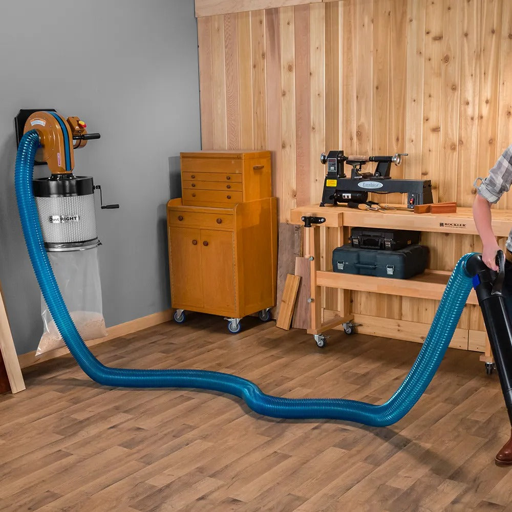 Rockler 58957 Blue 4" Stretch Hose 3' Length Extends To 21'