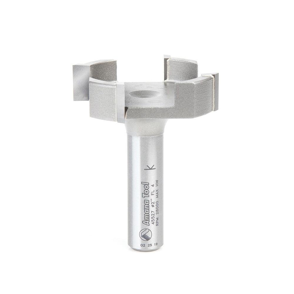 Amana 45527 arbide Tipped Spoilboard Surfacing, Rabbeting, Flycutter, Slab Leveler, Surface Planer & Flattening 2" Dia x 1/2" x 1/2" Shank Router Bit