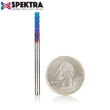 Amana 46260-K Solid Carbide CNC Spektra™ Extreme Tool Life Coated Spiral Carbon Graphite & Carbon Fiber Panel Cutting 1/8" Dia x 1/2" x 1/8" Shank x 2" Long Down-Cut Router Bit