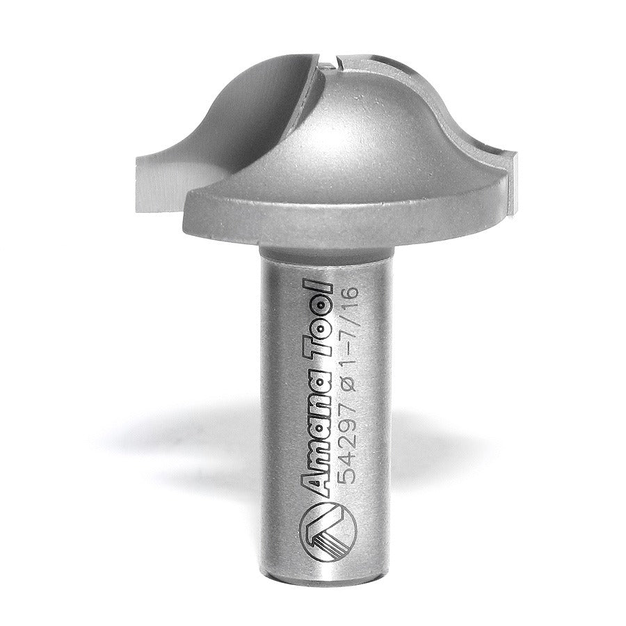Amana 54297 Carbide Tipped Base Molding Ogee Edge Detail 5/16" x 3/8" Radius x 1-7/16" Dia x 19/32" x 1/2" Shank