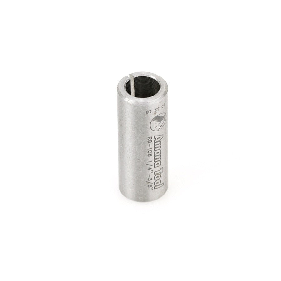 Amana RB-108 High Precision Steel Router Collet Reducer 3/8" Overall Dia x 1/4" Inner Dia x 1" Long