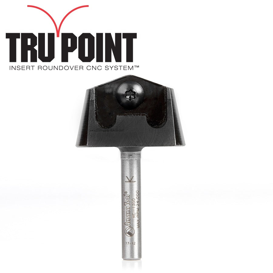 Amana RC-1050 Tru Point Roundover Insert CNC System Tool Body 1/4" Shank