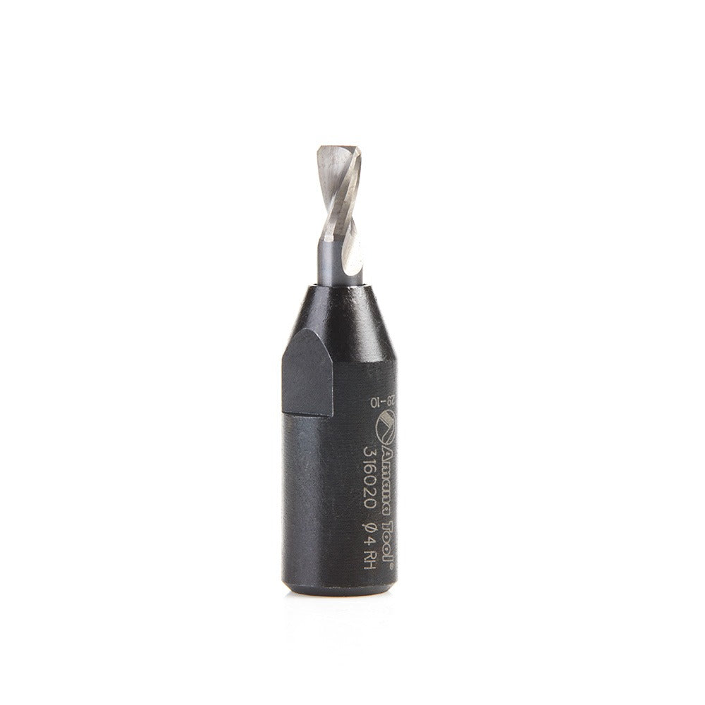 Amana 316020  Carbide Tipped 2 Flute RH Rotation Bit for Festool® Domino® Joiner, 4mm Dia x 11mm x 38mm Long