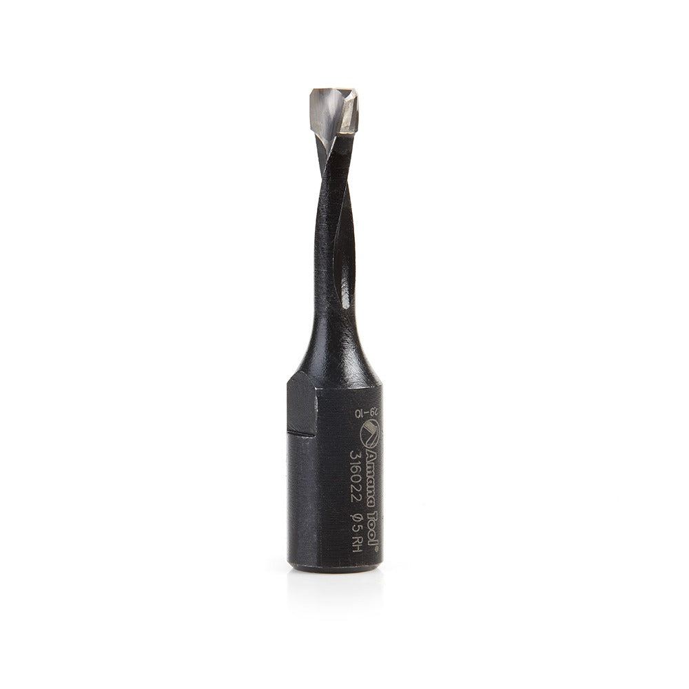 Amana 316022 Carbide Tipped 2 Flute RH Rotation Bit for Festool® Domino® Joiner, 5mm Dia x 20mm x 49mm Long