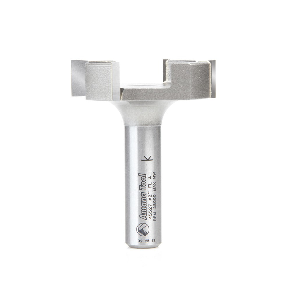 Amana 45527 arbide Tipped Spoilboard Surfacing, Rabbeting, Flycutter, Slab Leveler, Surface Planer & Flattening 2" Dia x 1/2" x 1/2" Shank Router Bit