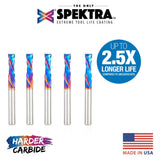 Amana 46170-K-5 5-Pack CNC Solid Carbide Spektra™ Extreme Tool Life Coated Compression Spiral 1/4" Dia x 7/8" x 1/4" Shank