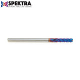 Amana 46260-K Solid Carbide CNC Spektra™ Extreme Tool Life Coated Spiral Carbon Graphite & Carbon Fiber Panel Cutting 1/8" Dia x 1/2" x 1/8" Shank x 2" Long Down-Cut Router Bit