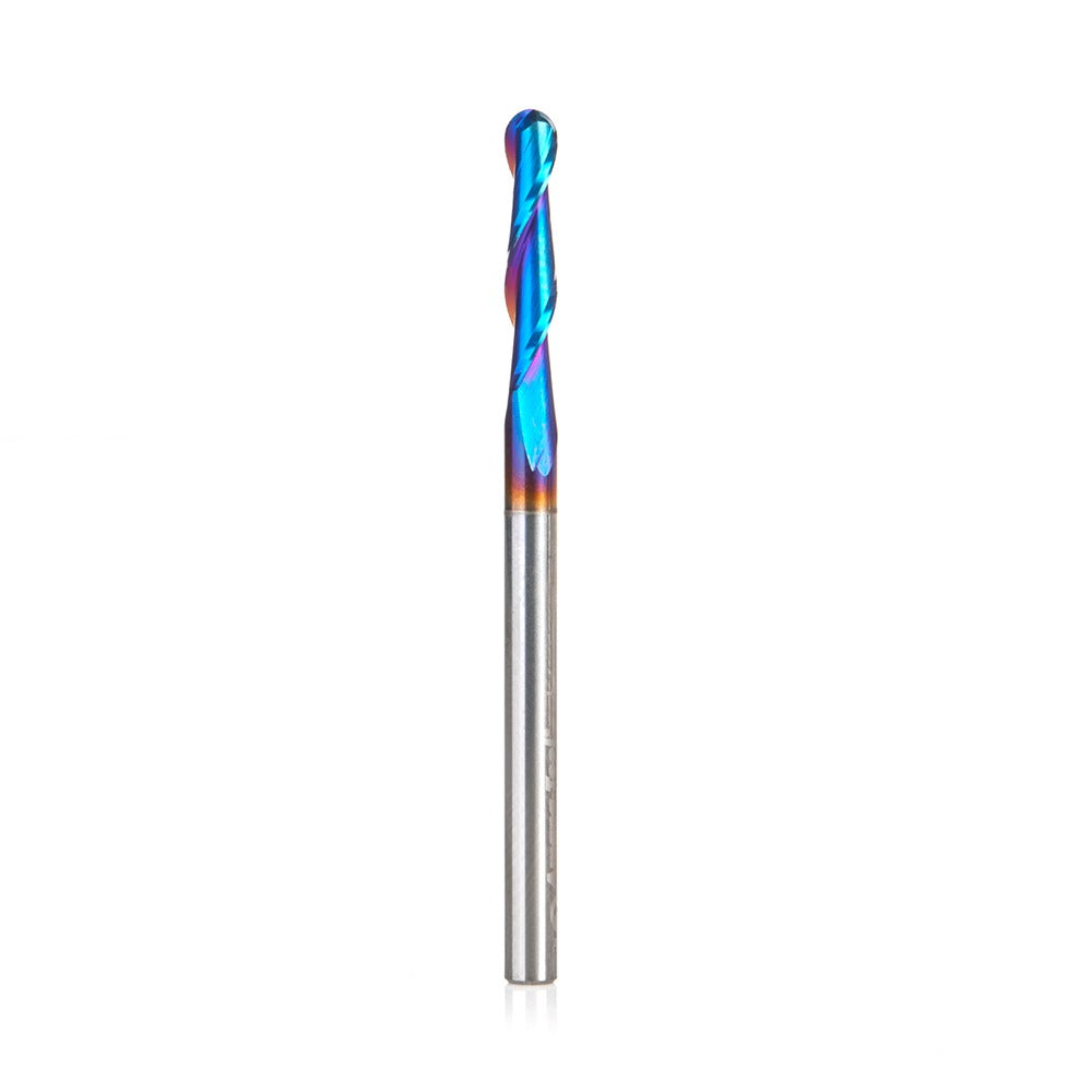 Amana 46377-K Solid Carbide Spektra™ Extreme Tool Life Coated Up-Cut Ball Nose Spiral 1/16" Radius x 1/8" Dia x 5/8" x 1/8" Shank Router Bit