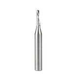 Amana 51511 Solid Carbide CNC Spiral 'O' Single Flute, Plastic Cutting 1/8" Dia x 1/2" x 1/4" Shank x 2" Long Down-Cut Router Bit