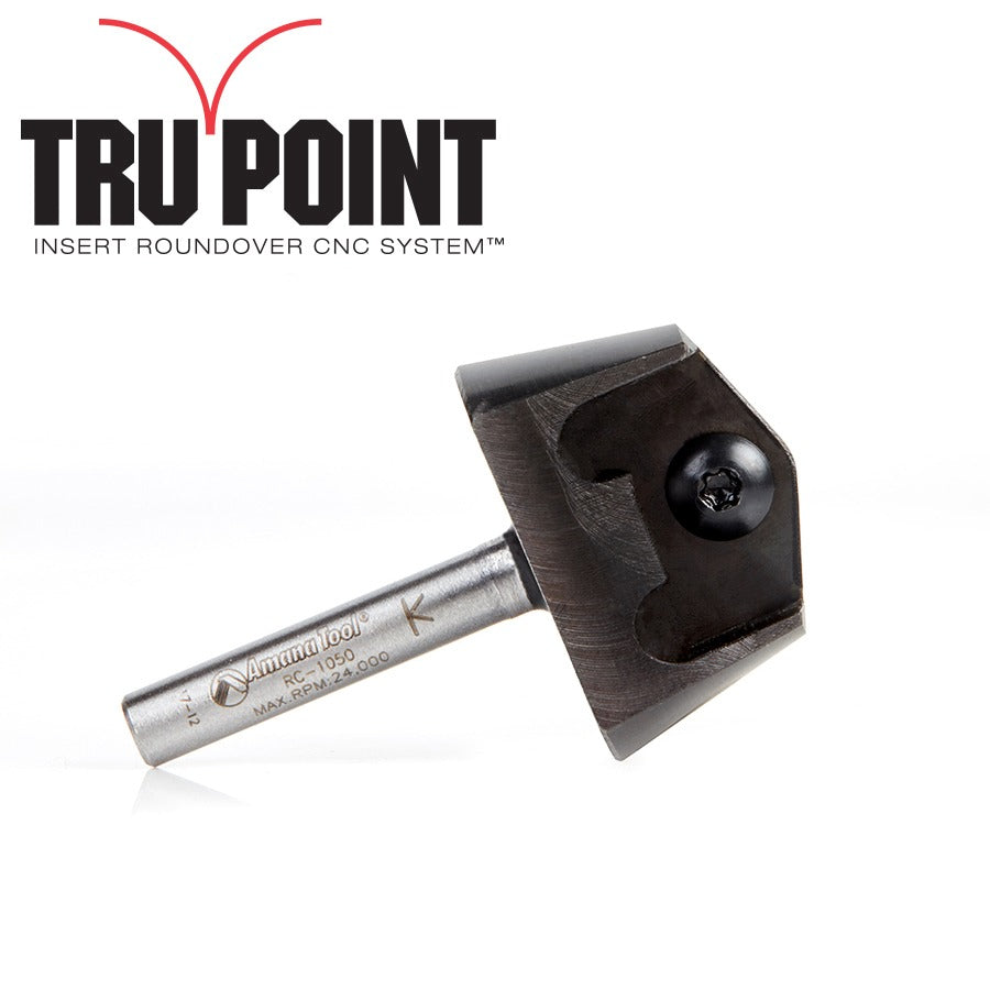 Amana RC-1050 Tru Point Roundover Insert CNC System Tool Body 1/4" Shank