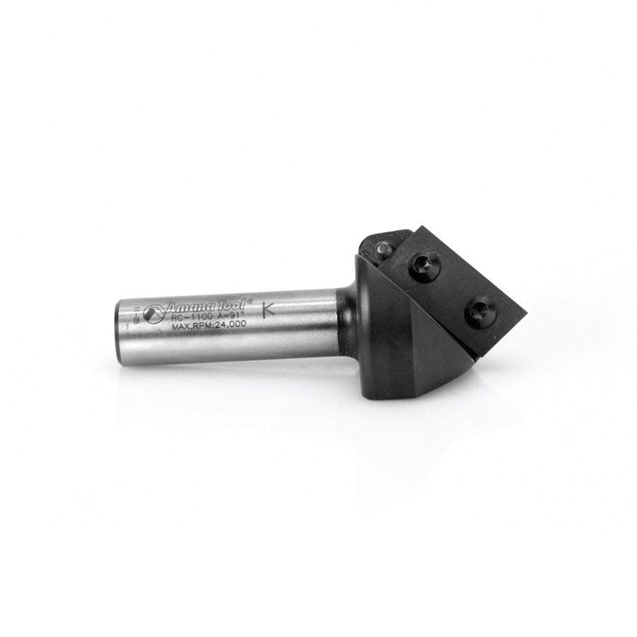 Amana RC-1100 CNC Insert V-Groove 91 Deg x 1-1/2" Dia x 3/4" x 1/2" Shank