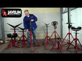 Javelin WCRAL2 - 2 Aluminum Welding Cable Reels stacked with Cord Hanger
