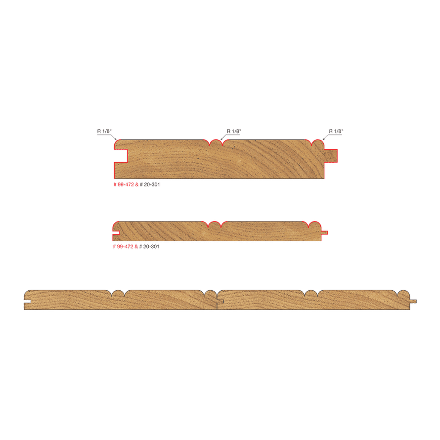 1/8" Radius Beadboard Bit System