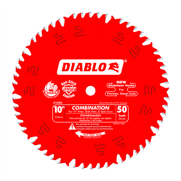 10 in x 50 Tooth Combination Saw Blade