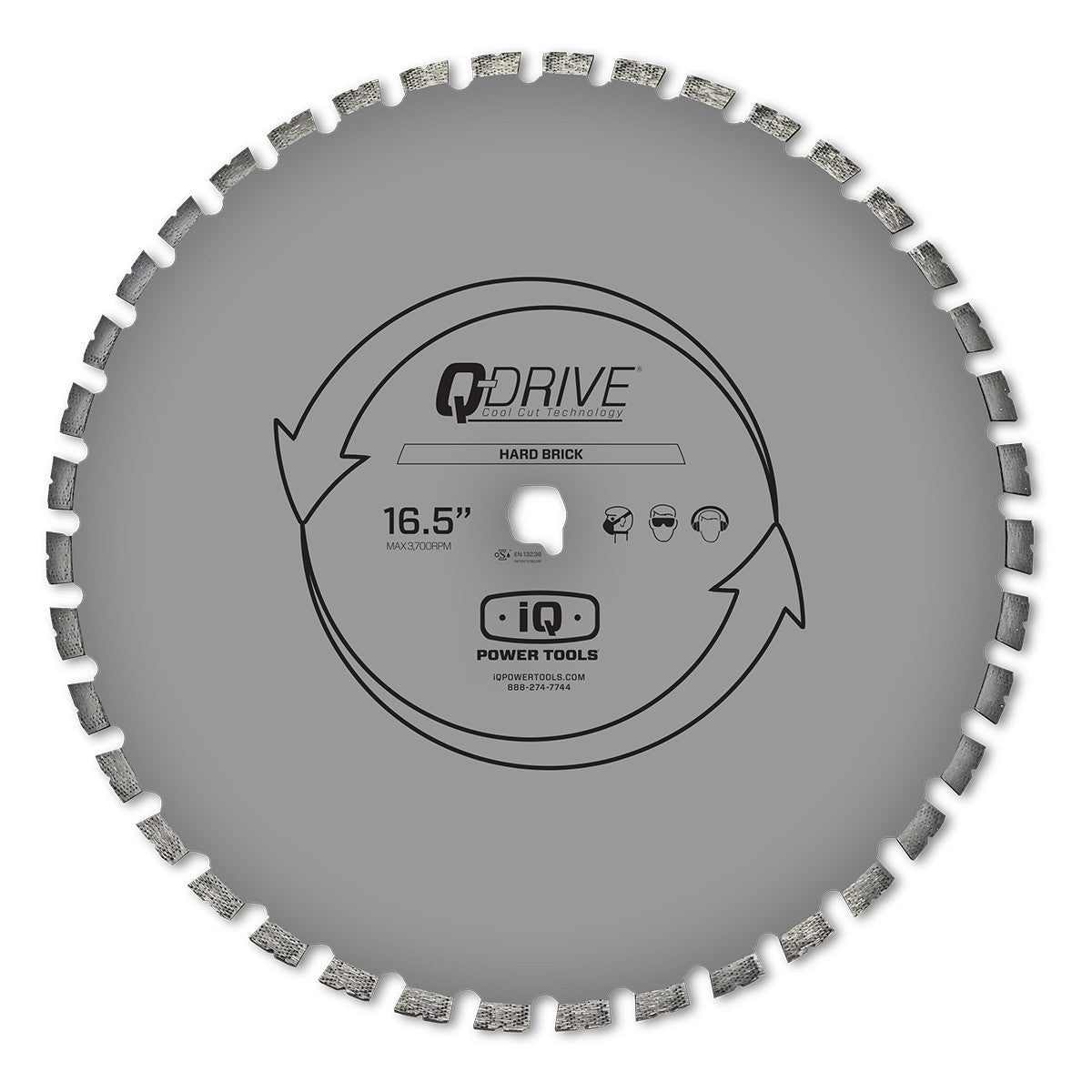 16.5" Q-Drive Arrayed Segmented Hard Material-1 Blade with Silent Core Grey, Hard Brick