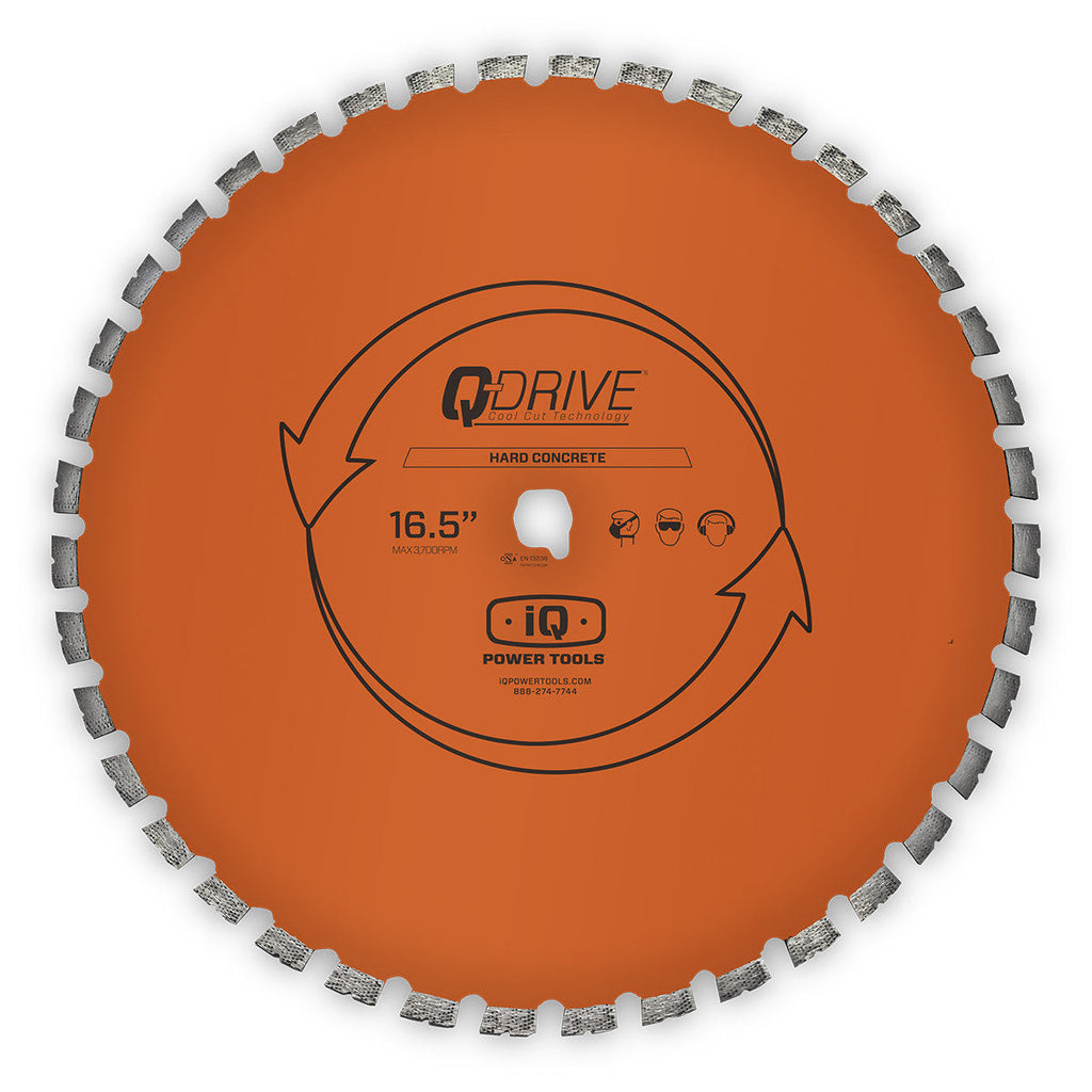 16.5" Q-Drive Arrayed Segmented Hard Material-2 Blade with Silent Core Orange, Hard Concrete