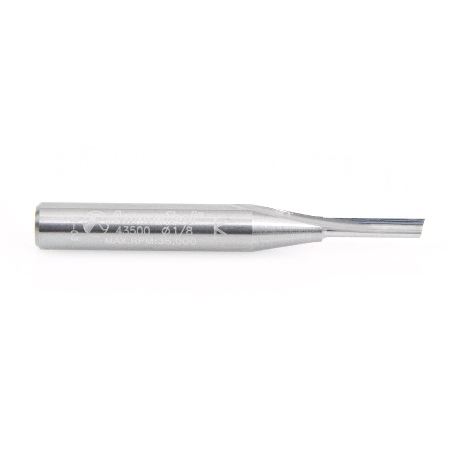 43500 Solid Carbide Single O Flute Plastic Cutting 1/8 Dia x 1/2 x 1/4 Inch Shank